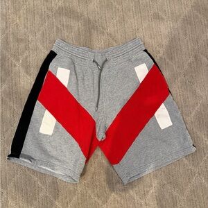 Givenchy Gray and Red Athletic Shorts